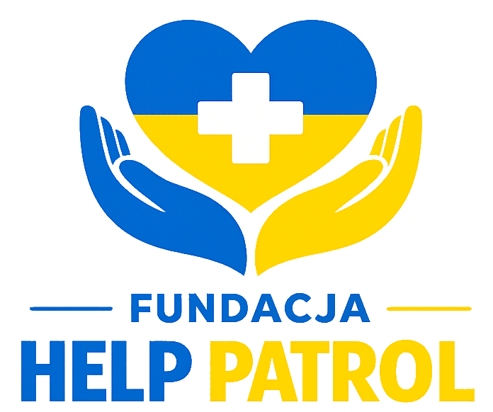 Logo Fundacji HELP PATROL — serce w dłoniach